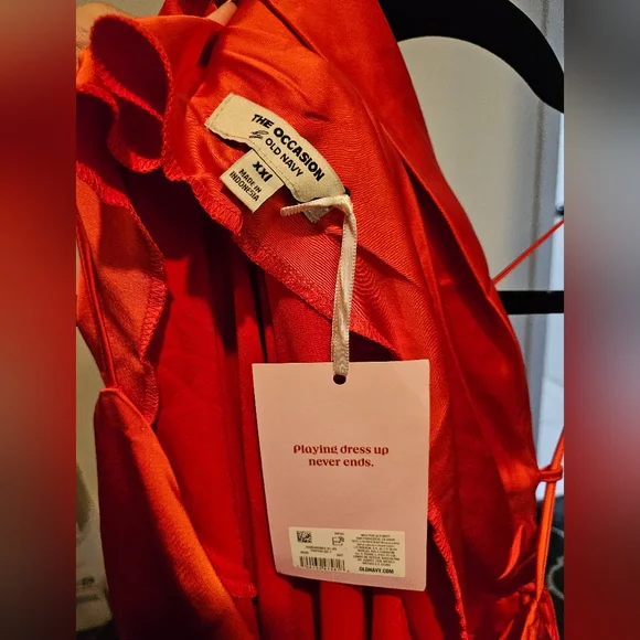 NWT Old Navy Satin Cowl Neck Maxi Dress Coral - Picture 4 of 4
